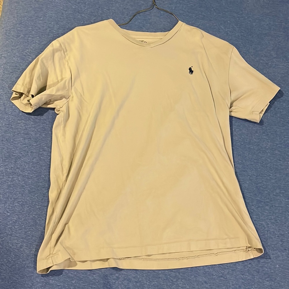 Polo gray with blue horse v-neck tee